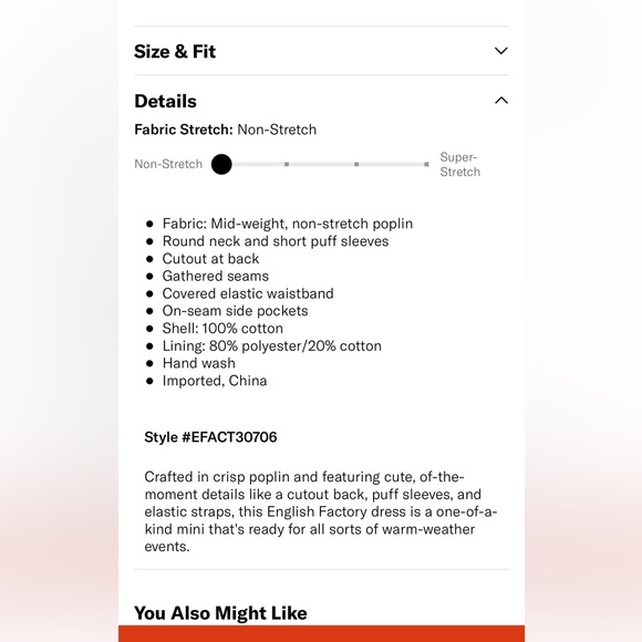 NWT English Factory Cut-Out Poplin Mini Dress - Picture 4 of 10